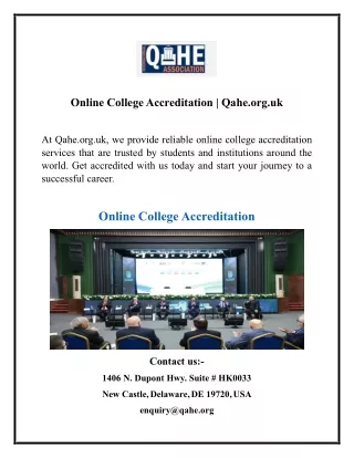 Online College Accreditation | Qahe.org.uk