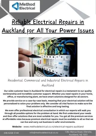 Reliable Electrical Repairs in Auckland for All Your Power Issues