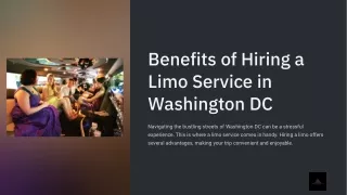 Benefits of Hiring a Limo Service in Washington DC