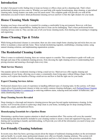 Professional Cleaning Help: A Complete Guide to Hiring Cleaners