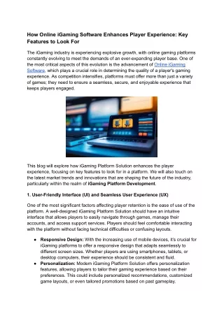 Online iGaming Software