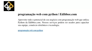 programação web com python  Edibbee.com