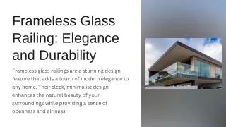 Sleek Frameless Glass Railing for Modern Spaces