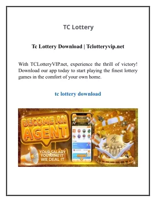 Tc Lottery Download | Tclotteryvip.net