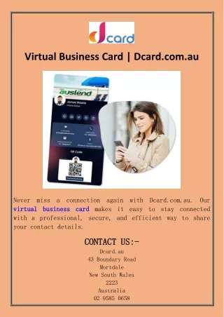 Virtual Business Card  Dcard.com.au