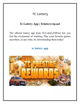 Tc Lottery App | Tclotteryvip.net