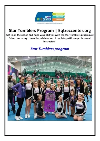 Star Tumblers Program | Eqtreccenter.org
