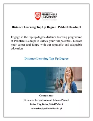 Distance Learning Top Up Degree | Pebblehills.edu.pl