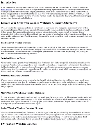 Elevate Your Style with Wooden Watches: A Trendy Alternative