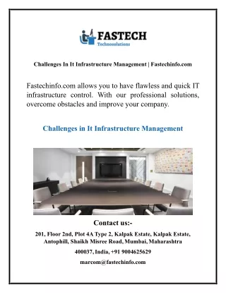 Challenges In It Infrastructure Management | Fastechinfo.com