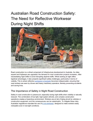 Australian Road Construction Safety_ The Need for Reflective Workwear During Night Shifts