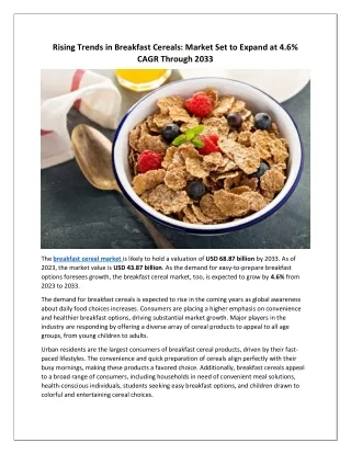 Breakfast Cereals Market