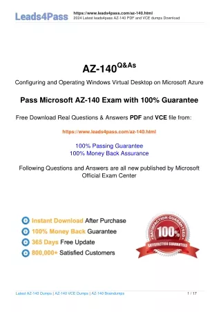 Microsoft AZ-140 dumps exam questions latest update in September