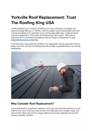 Yorkville Roof Replacement_ Trust The Roofing King USA