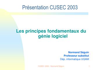 Présentation CUSEC 2003