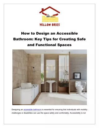 How to Design an Accessible Bathroom