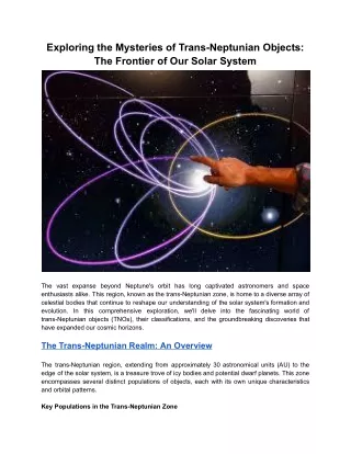 Exploring the Mysteries of Trans-Neptunian Objects_ The Frontier of Our Solar System
