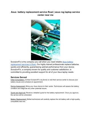 Asus  battery replacement service Ruwi _ asus rog laptop service center near me