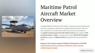 Maritime Patrol Aircraft Market Trends by 2031