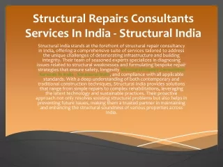 Structural Repairs Consultants - Structural India