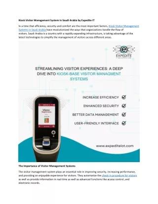 Benefits of Kiosk Visitor Management System in Saudi Arabia