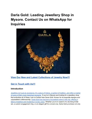 Darla Gold_ Leading Jewellery Shop in Mysore