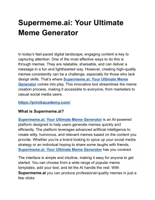 Transform Your Meme Game with Supermeme.ai: Your Ultimate Meme Generator