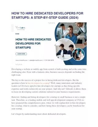 How To Hire Dedicated Developers for Startups Step-by-Step Guide (2024)