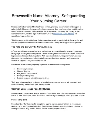 Brownsville Nurse Attorney