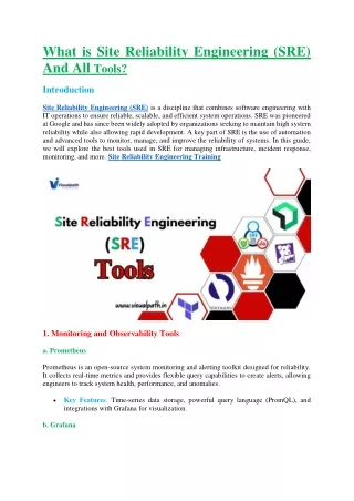 Site Reliability Engineering Online Training - Visualpath
