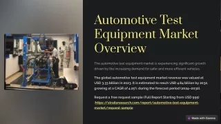 Automotive Test Equipment Market Size, Share & Trends Analysis Report by 2031