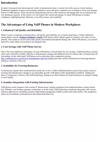 The Advantages of Using VoIP Phones in Modern Workplaces