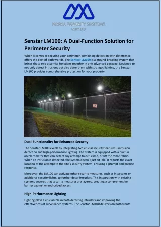Senstar LM100 and A Dual-Function Solution for Perimeter Security