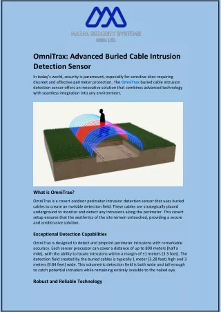 OmniTrax and Advanced Buried Cable Intrusion Detection Sensor