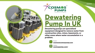 Dewatering Pump In UK- cosmos pumps