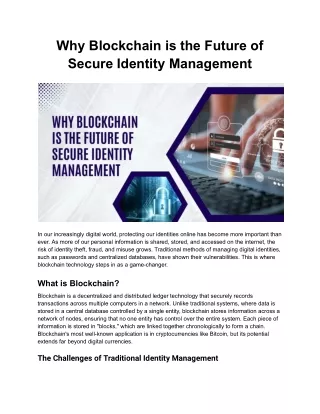 Why Blockchain is the Future of Secure Identity Management