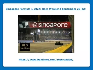 Singapore Formula 1 2024- Race Weekend September 20-22