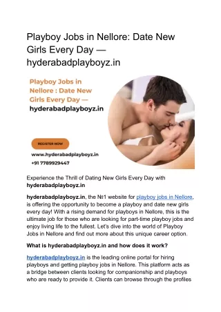 Playboy Jobs in Nellore_ Date New Girls Every Day — hyderabadplayboyz.in