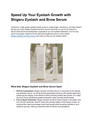 Speed Up Your Eyelash Growth with Shigeru Eyelash and Brow Serum