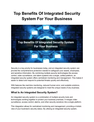 Top Benefits Of Integrated Security System For Your Business (1)