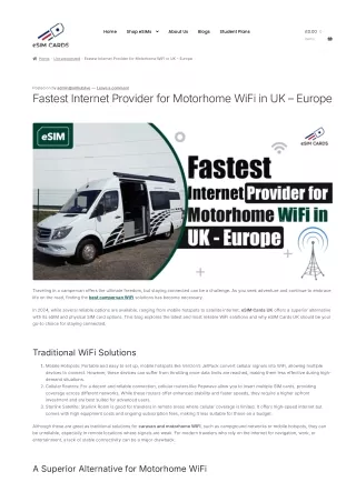 Buy The Best Campervan WiFi Solutions: Stay Connected on the Road