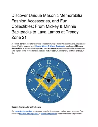 Discover Unique Masonic Memorabilia, Fashion Accessories, and Fun Collectibles_ From Mickey & Minnie Backpacks to Lava L