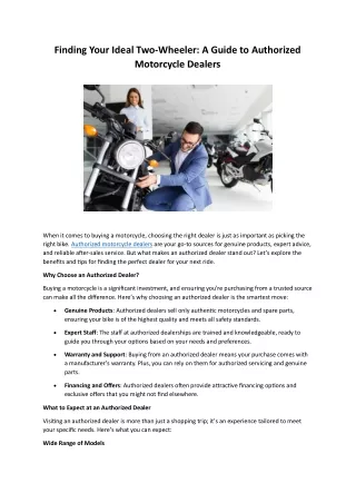 Authorized Motorcycle Dealers (2)