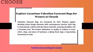 Explore Luxurious Valentino Garavani Bags for Women at Choosh