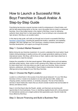 How to Launch a Successful Wok Boyz Franchise in Saudi Arabia_ A Step-by-Step Guide