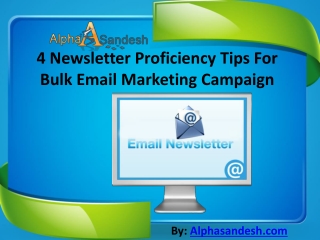 4 Newsletter Proficiency Tips For Bulk Email Marketing