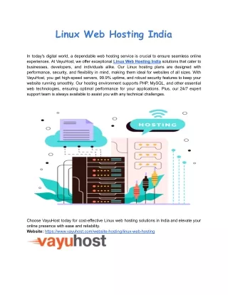 Linux Web Hosting India