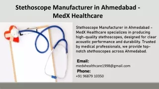 Stethoscope Manufacturer in Ahmedabad - MedX Healthcare