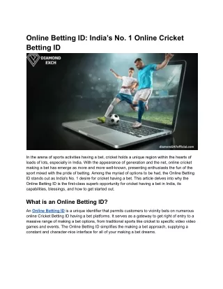 Online Betting ID_ India’s No. 1 Online Cricket Betting ID