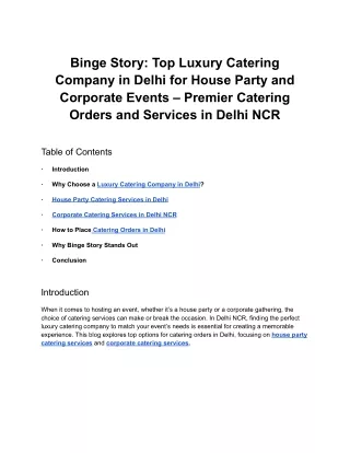 Top Luxury Catering Company in Delhi | Premium Event & Wedding Catering Services